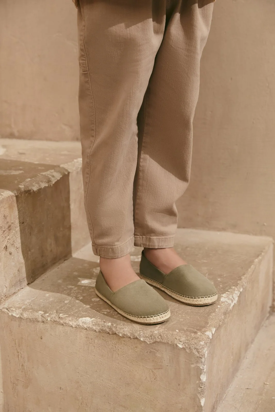 Marcus Suede Khaki Espadrilles - Image 3