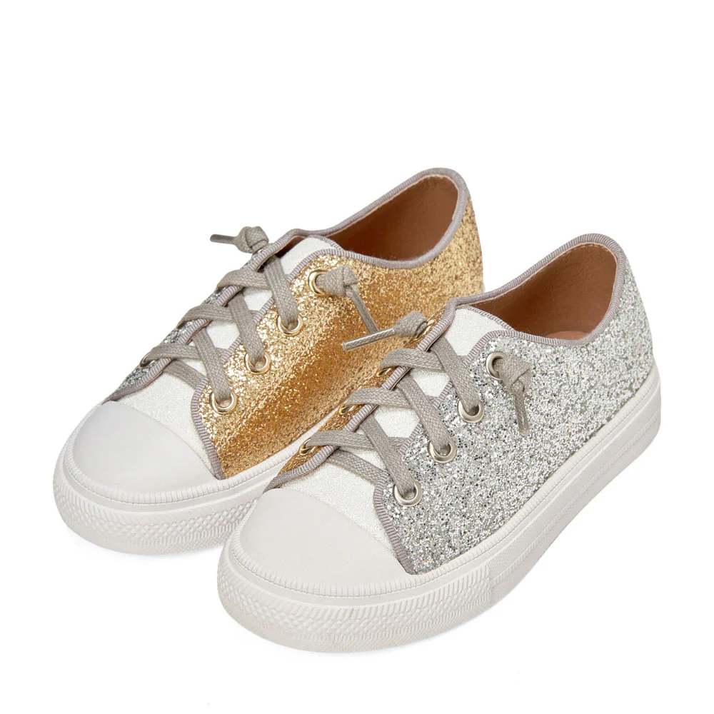 Marcy Silver/ White/ Gold Sneakers - Image 2