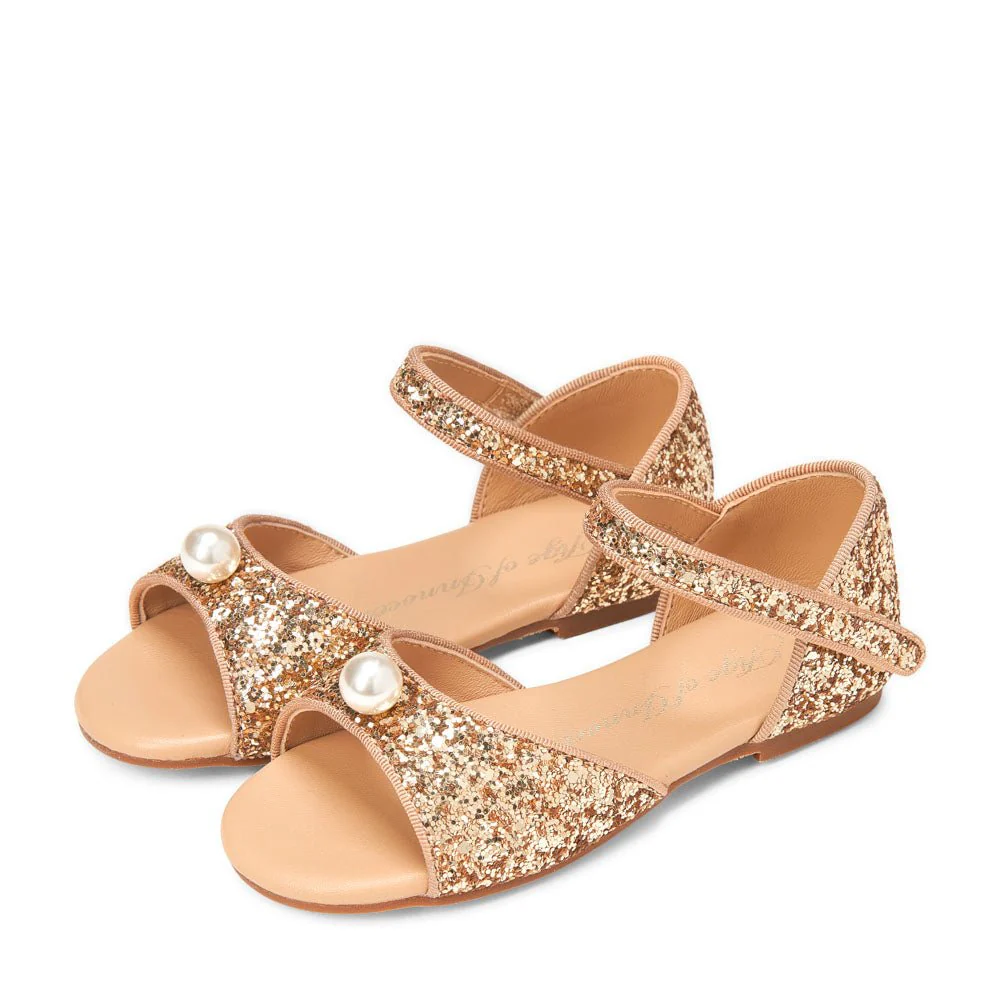 Mila Glitter Gold Sandals - Image 2