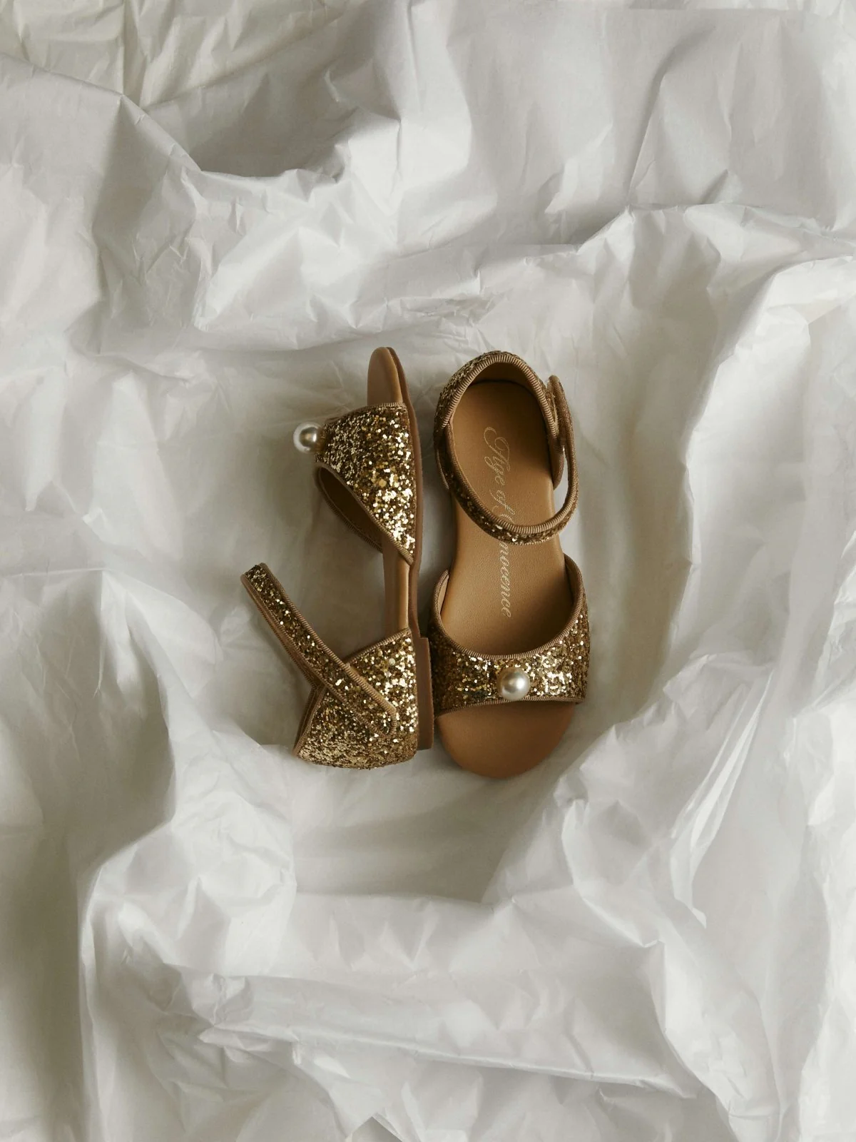Mila Glitter Gold Sandals - Image 3