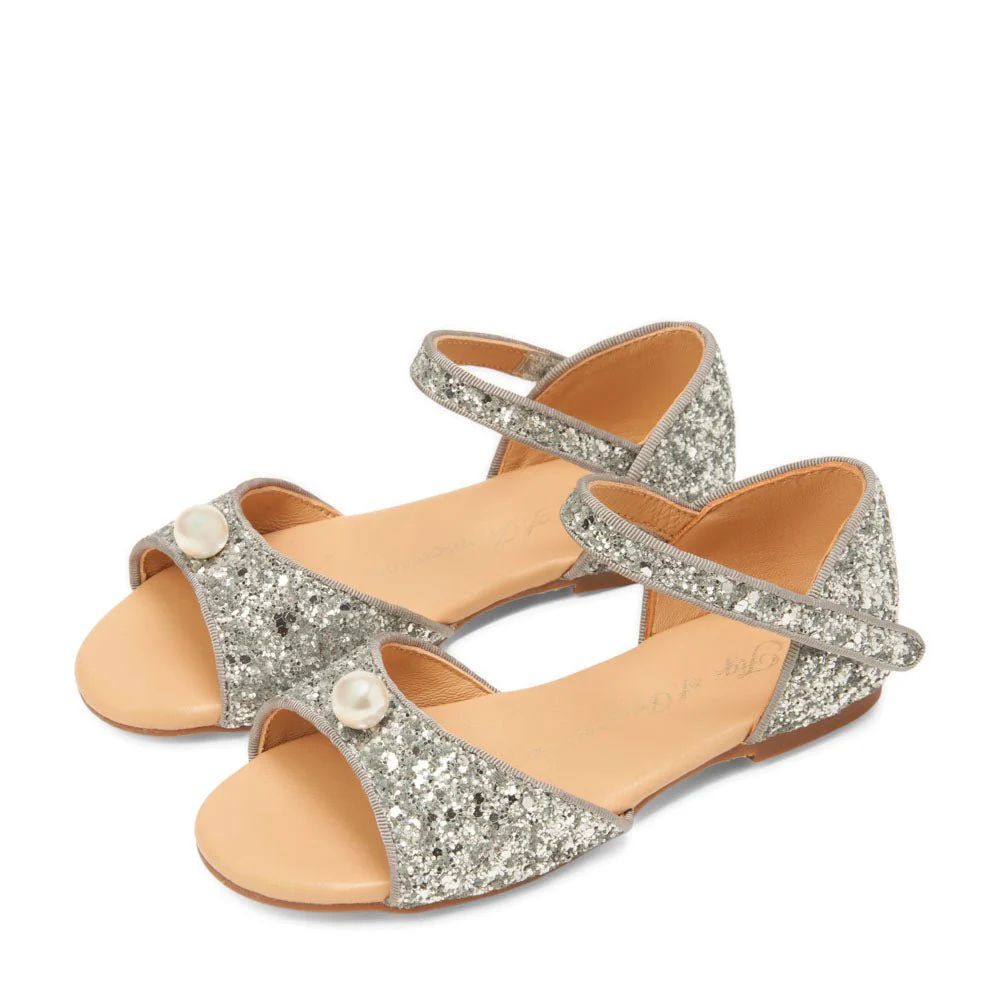 Mila Glitter Silver Sandals - Image 2