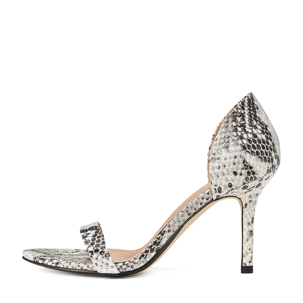 Mimi Snake Print White/Black Pumps
