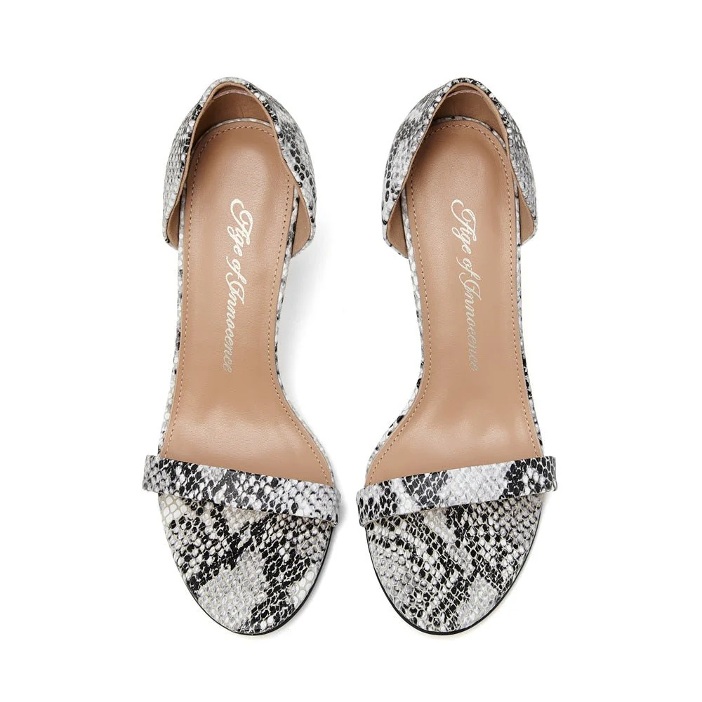 Mimi Snake Print White/Black Pumps - Image 3