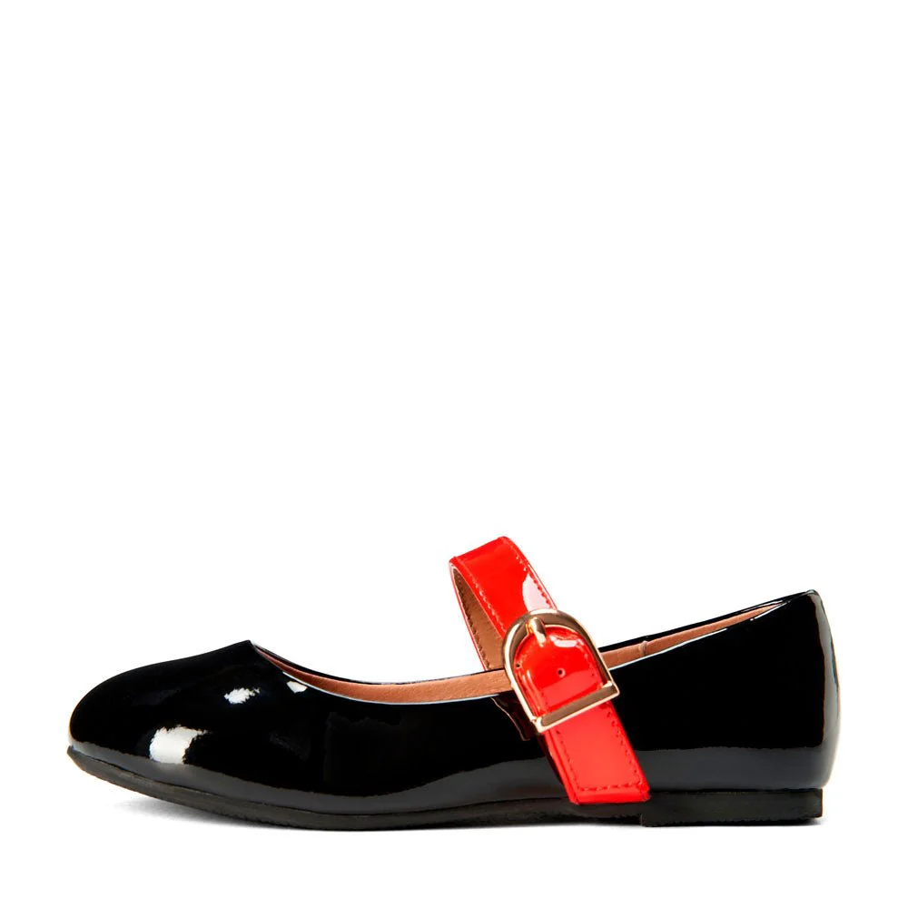 Mindy Black/Red Flats