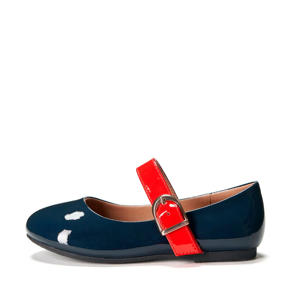 Mindy Navy/Red Flats