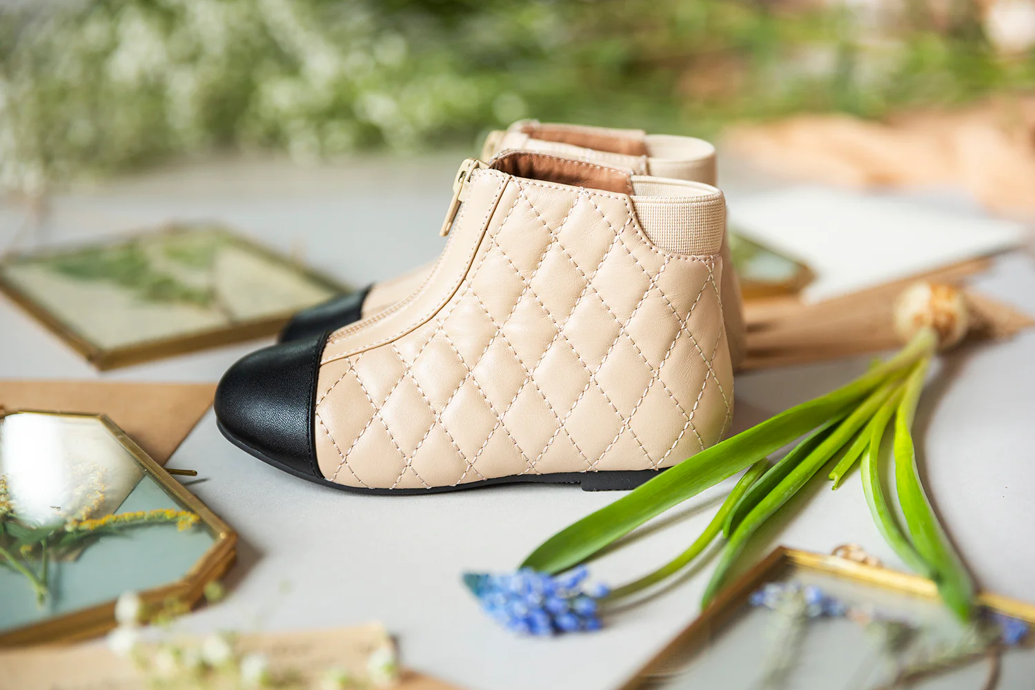 Nicole Beige/Black Boots - Image 3