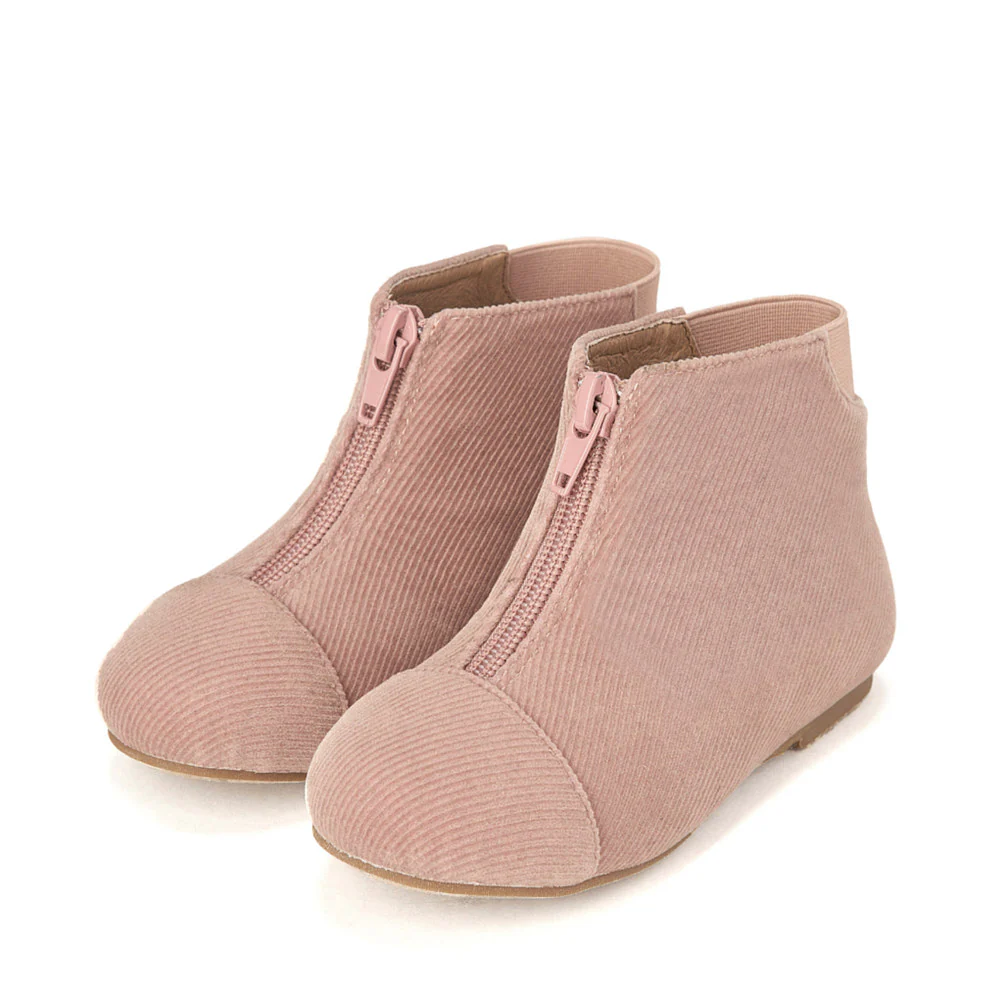 Nicole Ribbed Velvet Pink Boots - Image 2