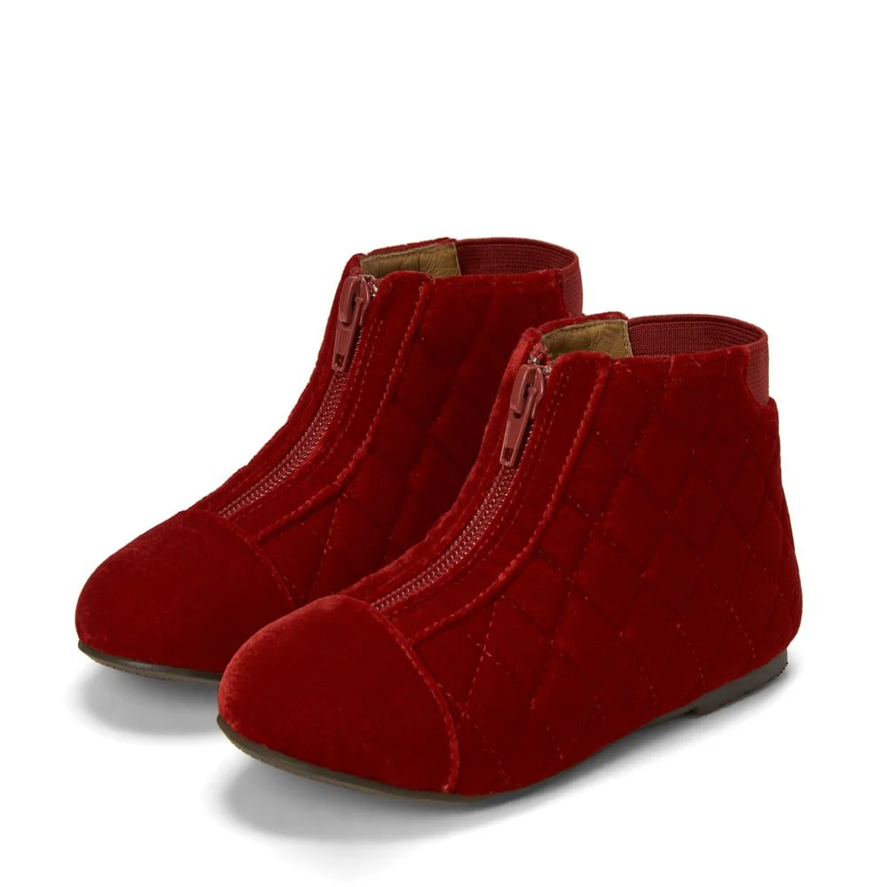 Nicole Velvet Red Boots - Image 2