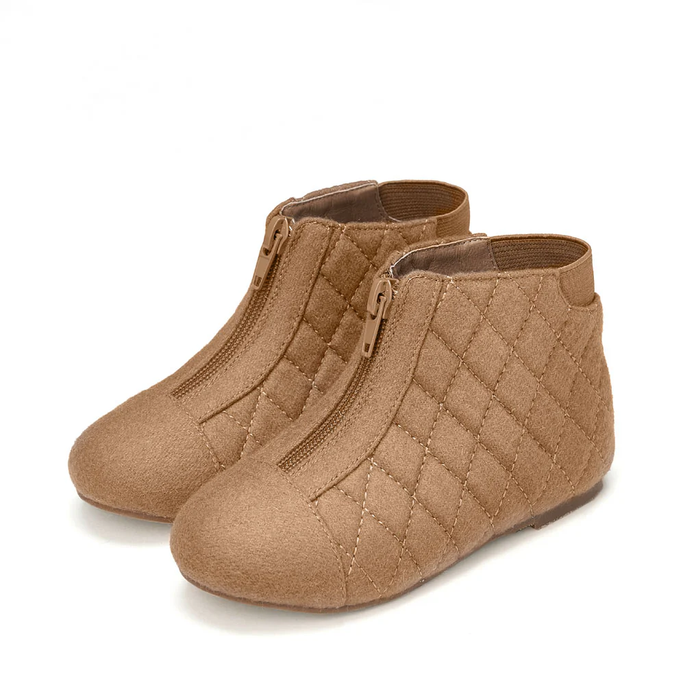 Nicole Wool Beige Boots - Image 2
