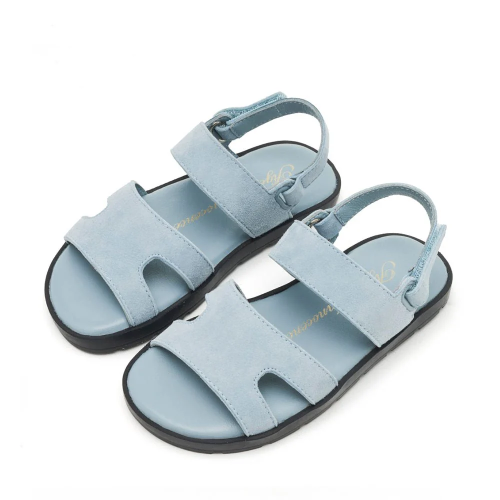 Noa Suede Blue Sandals - Image 2