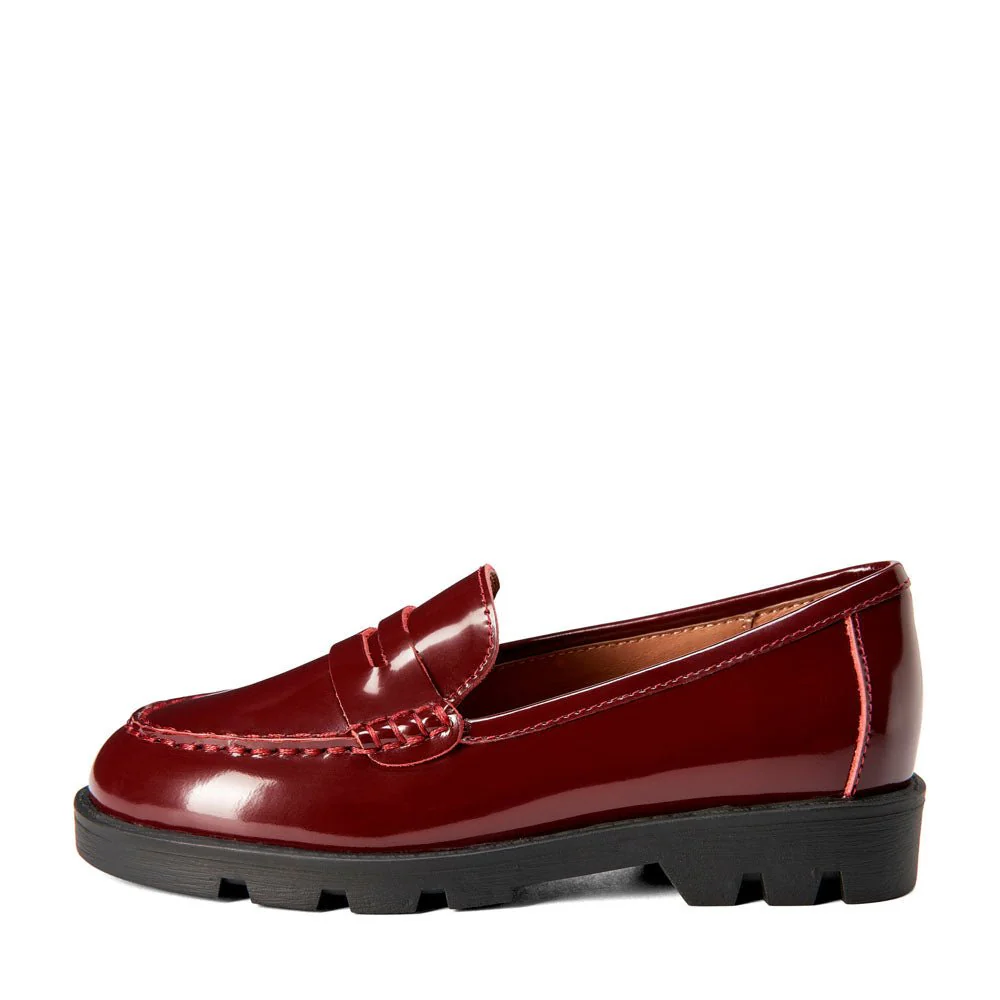 Paula Burgundy Loafers