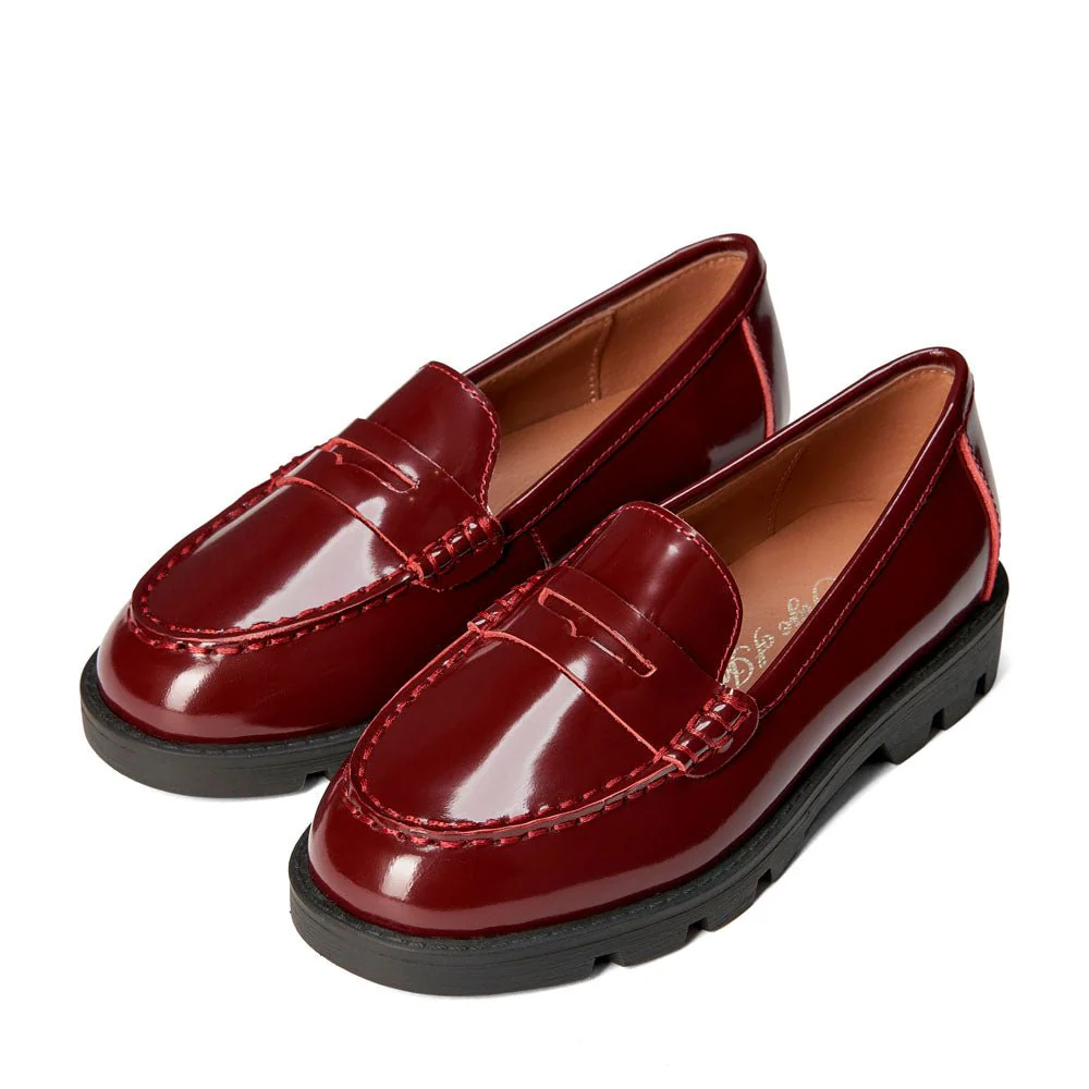 Paula Burgundy Loafers - Image 2