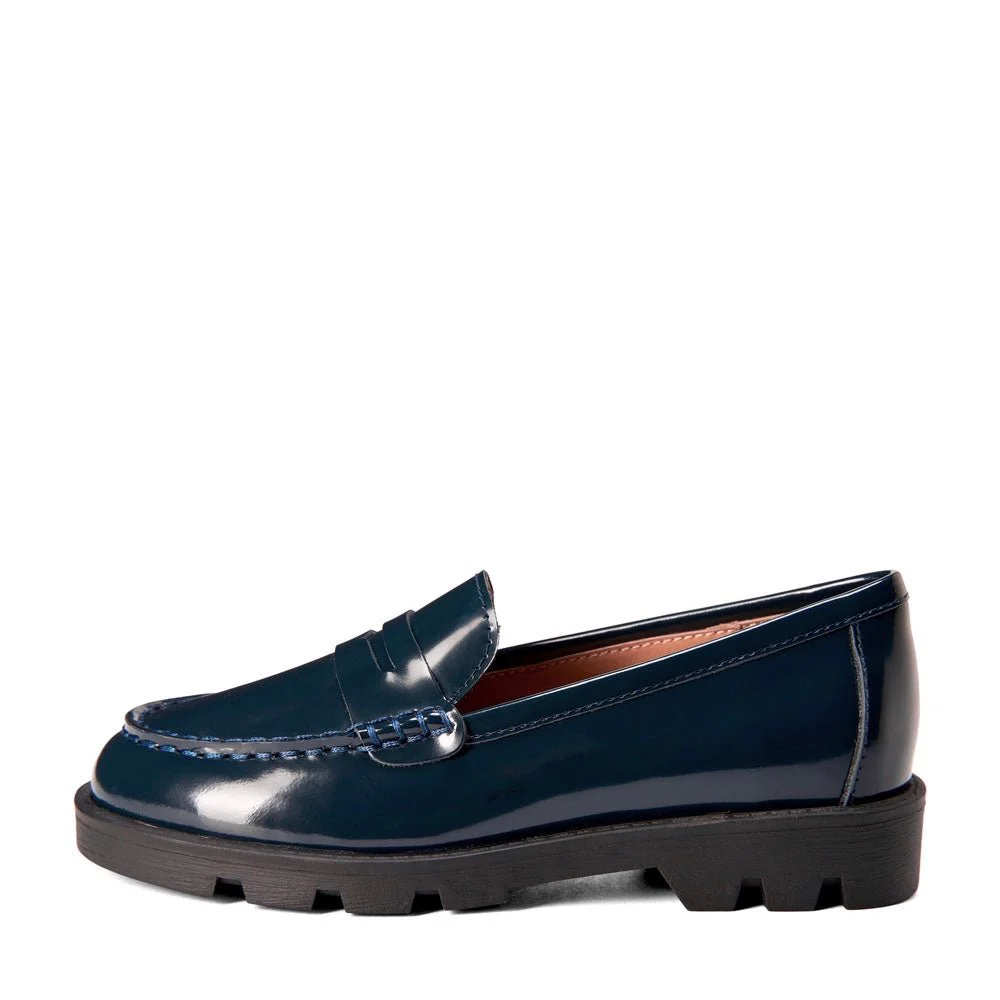 Paula Navy Loafers