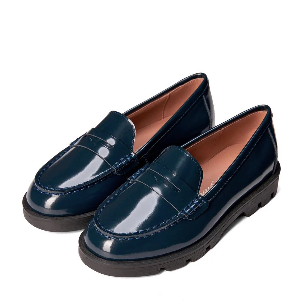 Paula Navy Loafers - Image 2