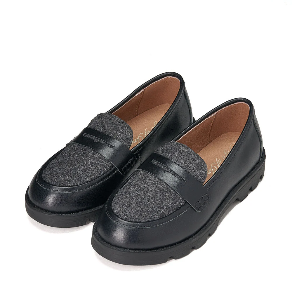 Paula 2.0 Black/Dark Grey Loafers - Image 2