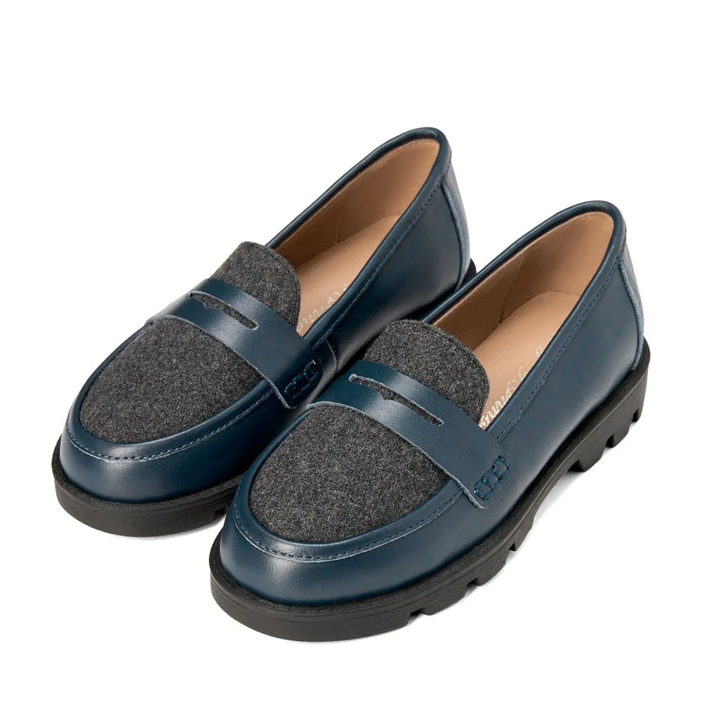Paula 2.0 Navy/Dark Grey Loafers - Image 2