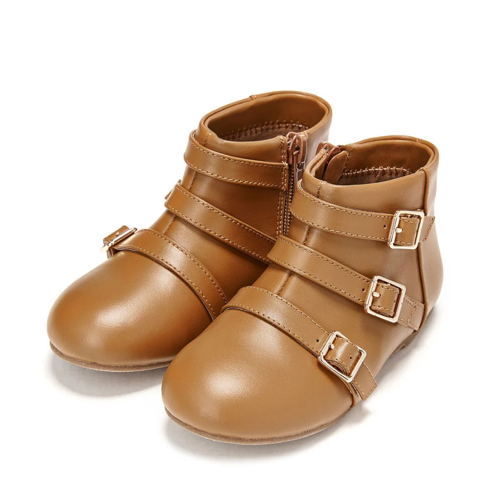 Phoebe Leather Camel Boots - Image 2