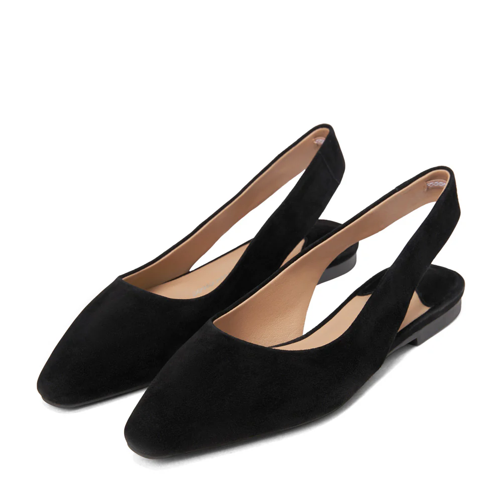 Remi Suede Black Flats - Image 2