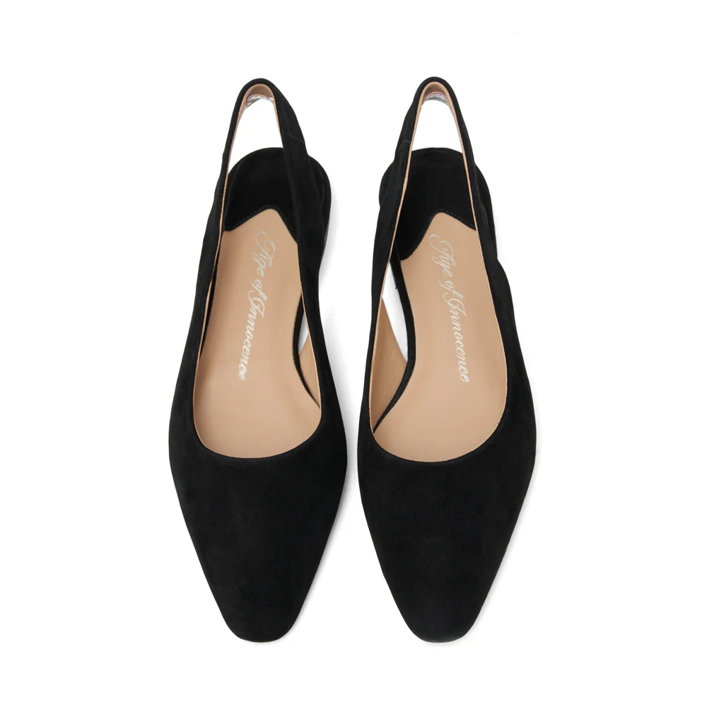 Remi Suede Black Flats - Image 3