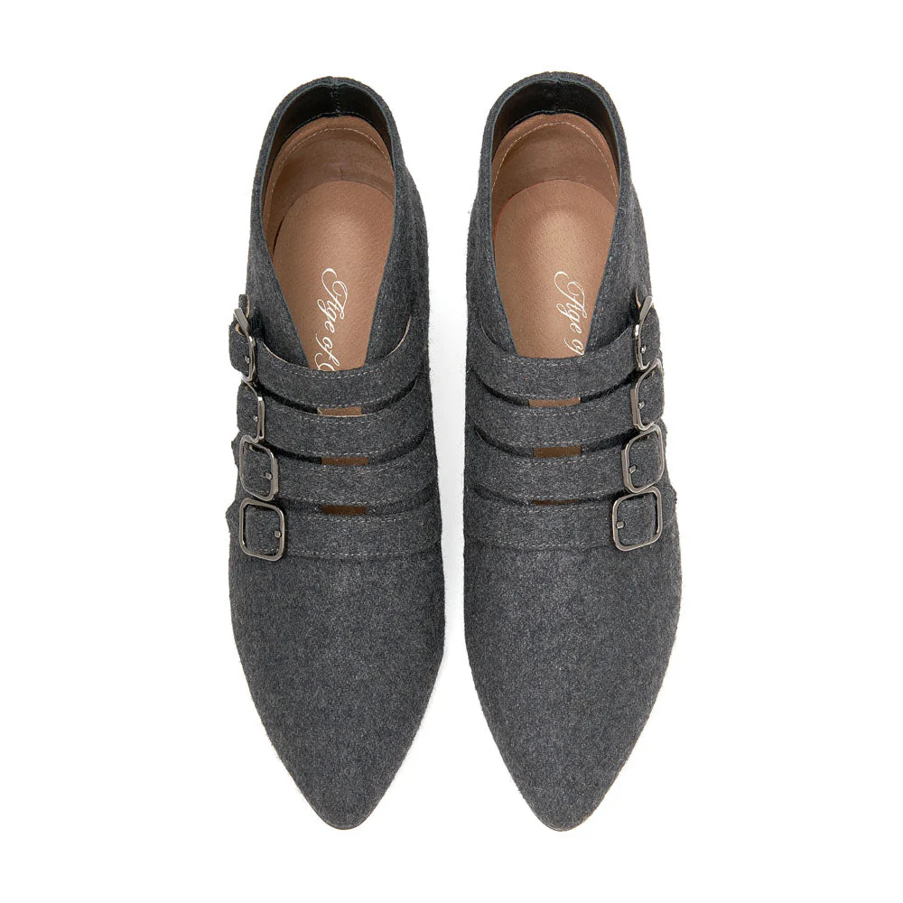 Rhea Wool Grey Boots - Image 3