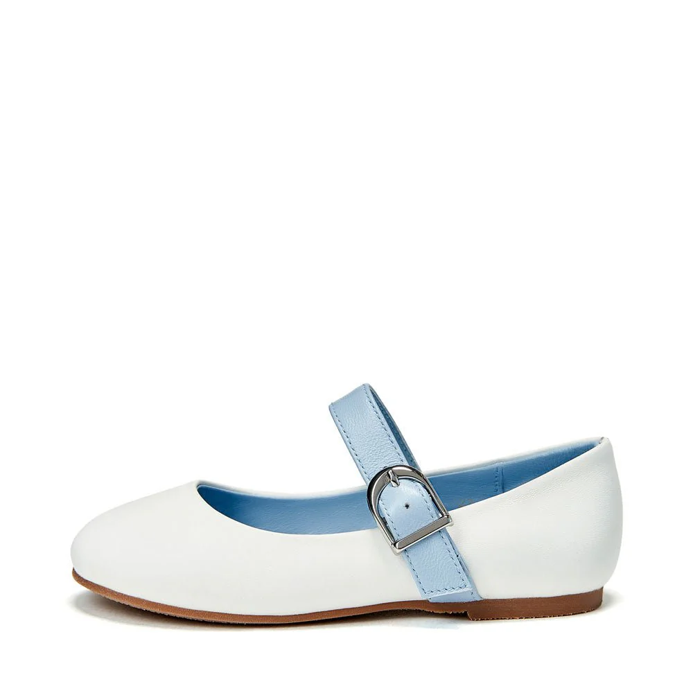 Ruby White/Blue Flats