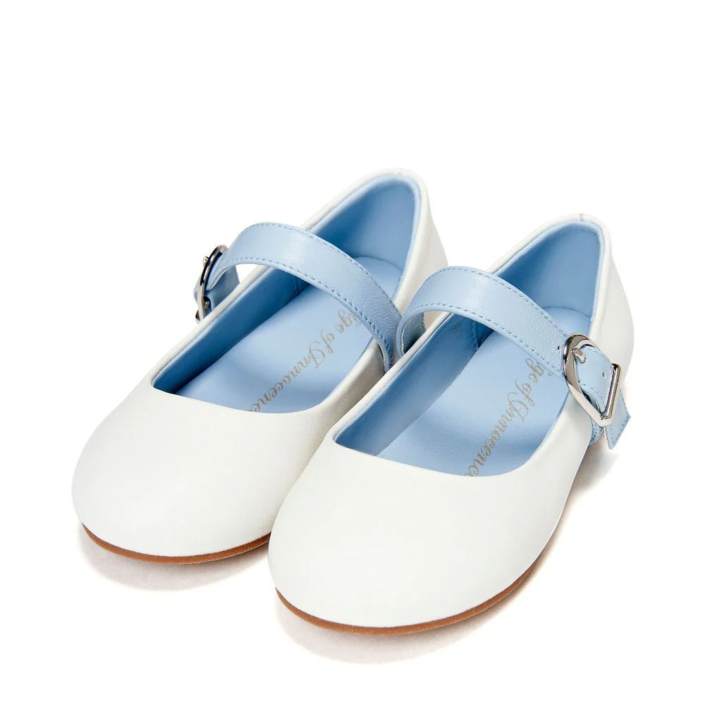 Ruby White/Blue Flats - Image 2