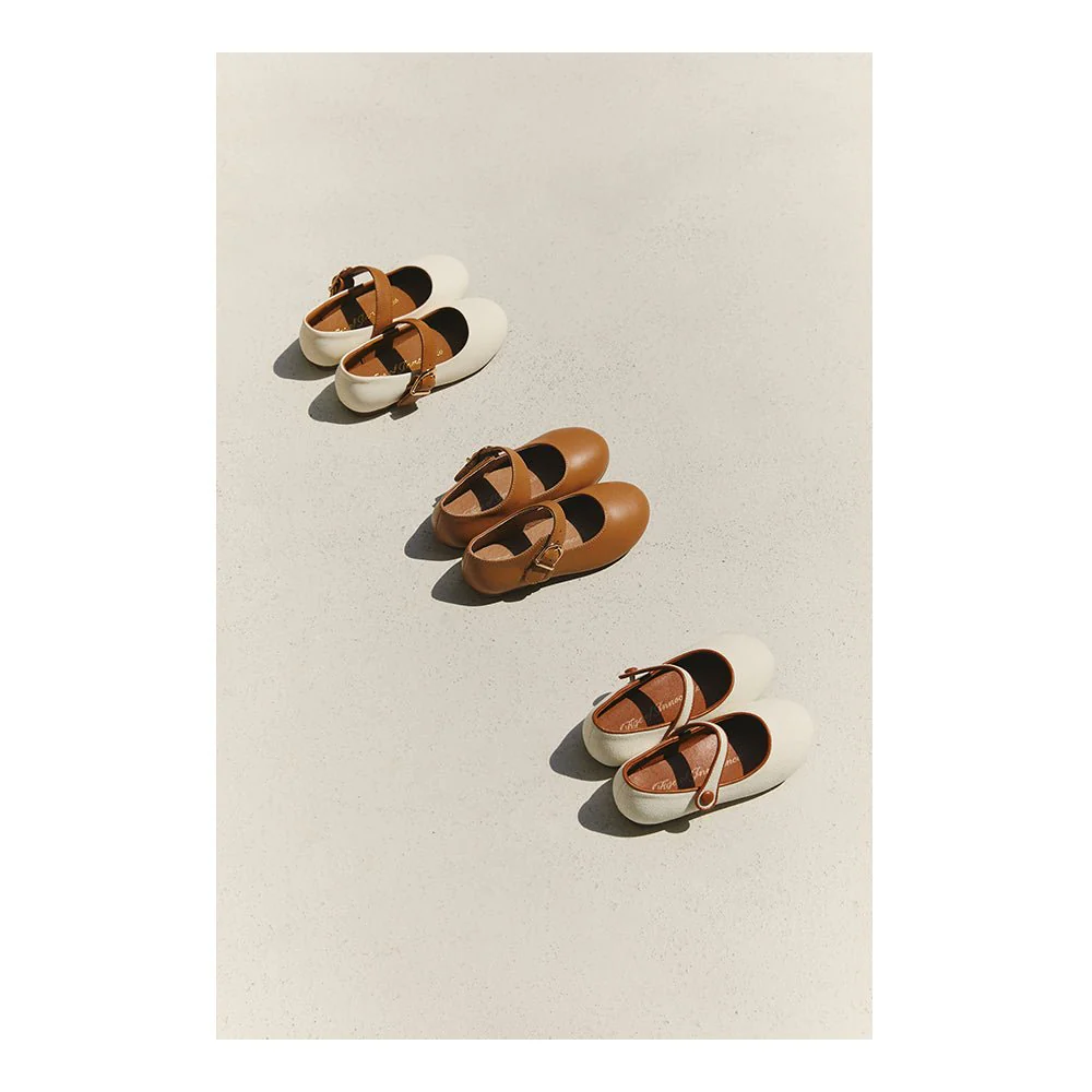 Ruby White/Camel Flats - Image 3