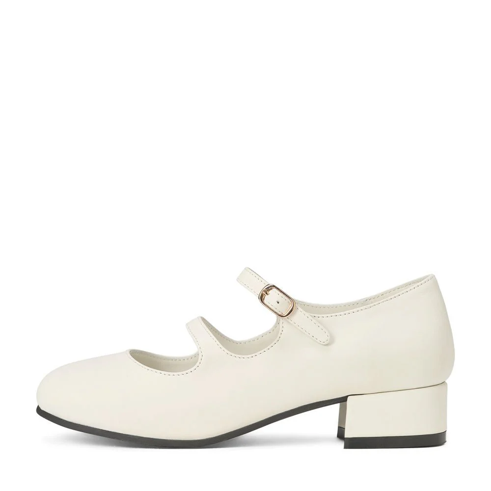 Seema Leather White Shoes