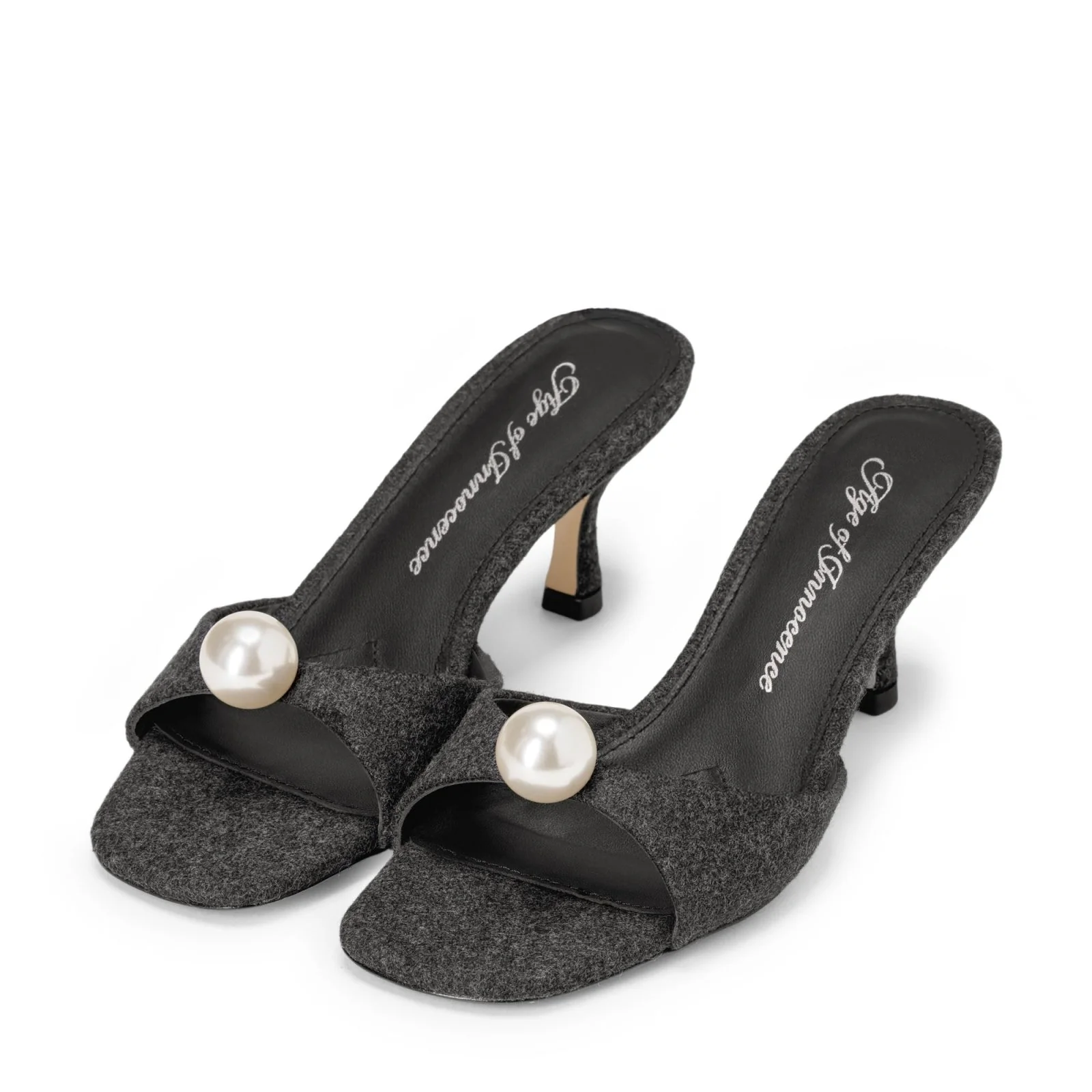 Sybil Wool Grey Mules - Image 2