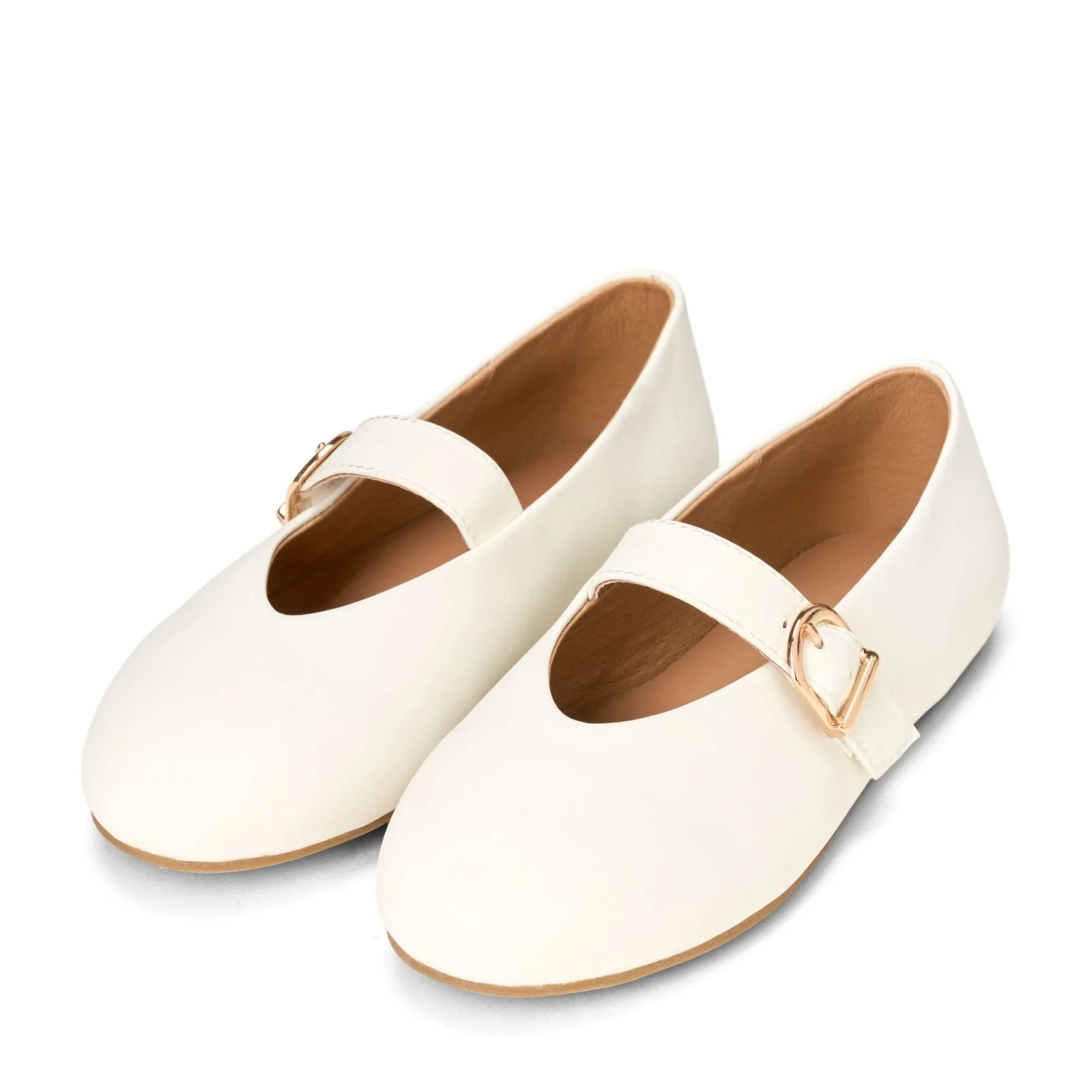 Sydney Leather White Flats - Image 2