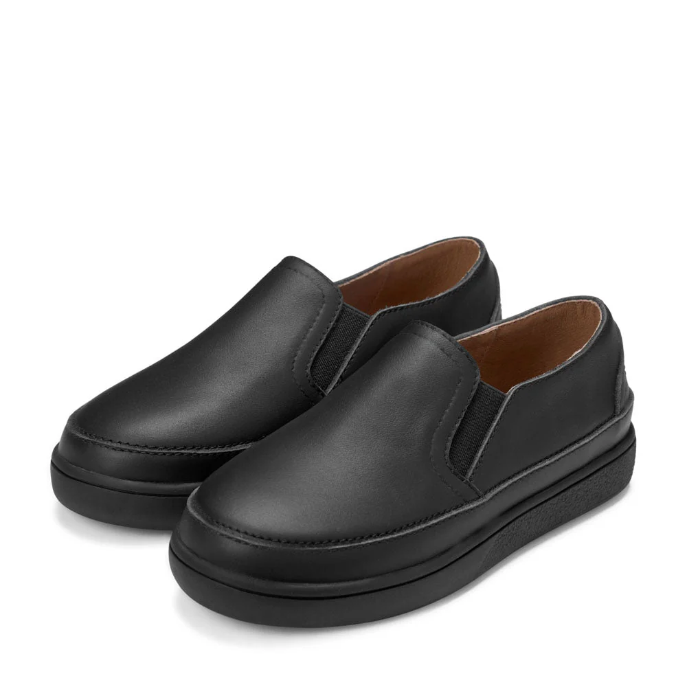 Terry Leather Black Shoes - Image 2