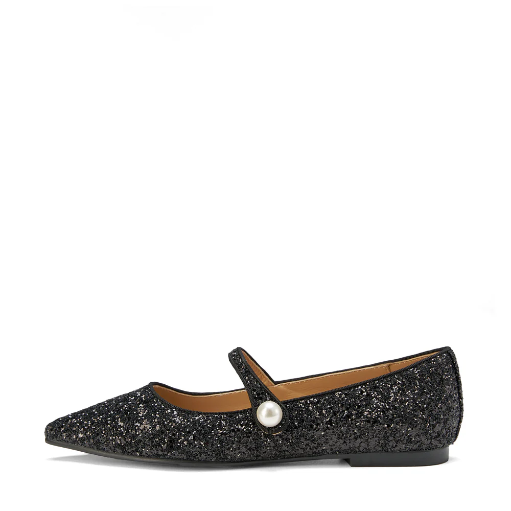 Thea Glitter 2.0 Black Flats
