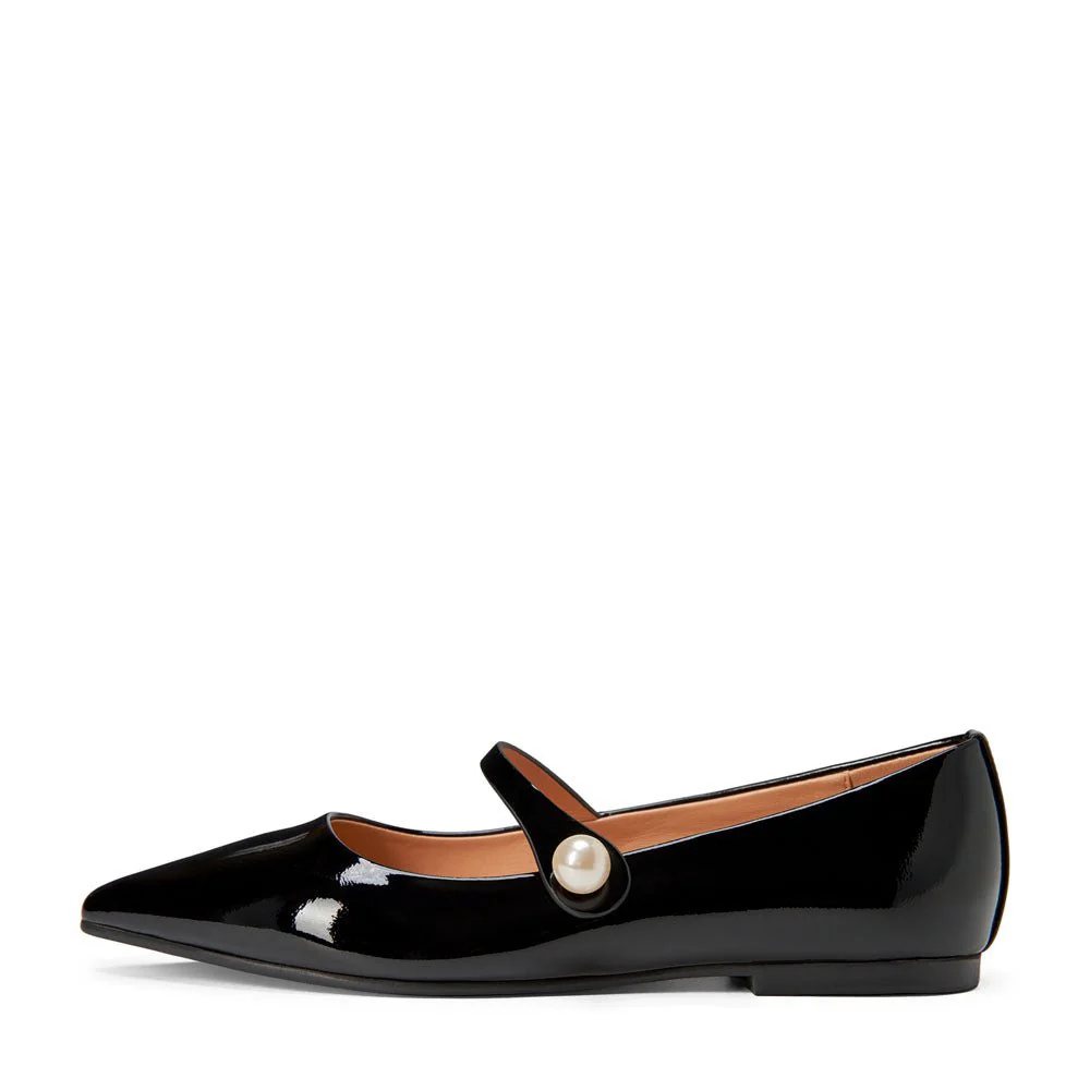 Thea Pearl Black Flats