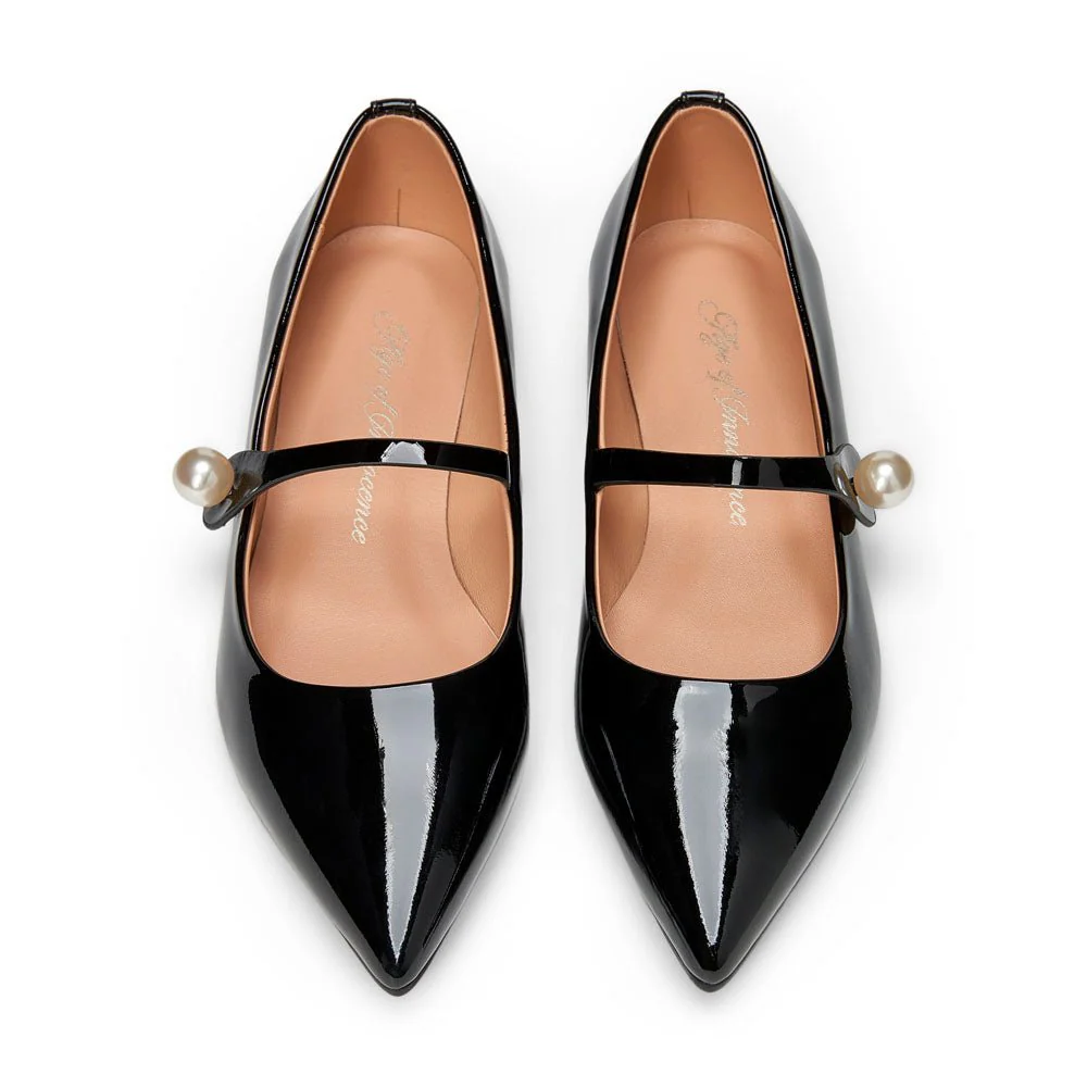 Thea Pearl Black Flats - Image 3
