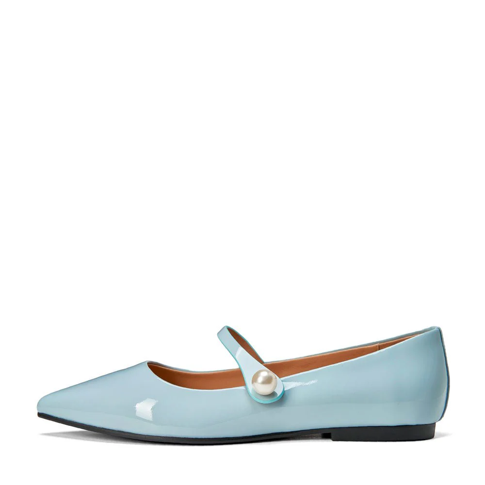 Thea Pearl Blue Flats