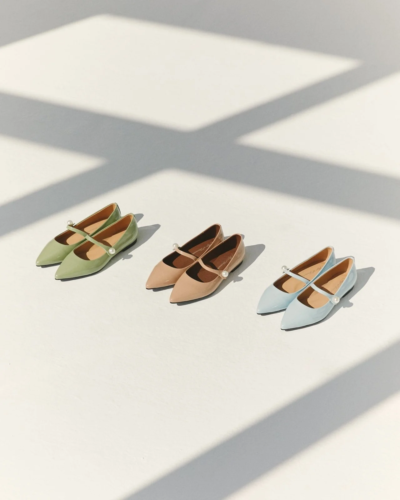 Thea Pearl Blue Flats - Image 4