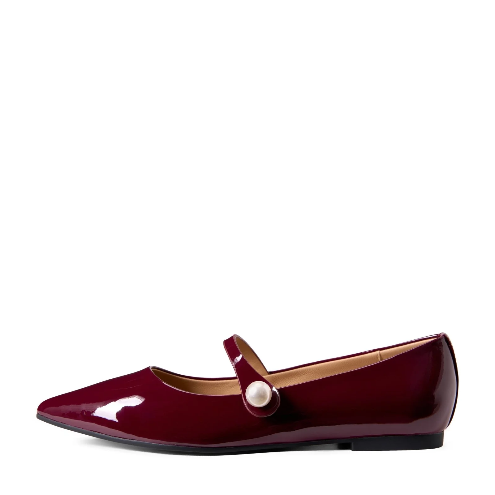 Thea Pearl Burgundy Flats