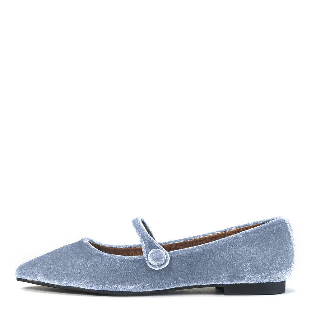 Thea Velvet Blue Flats