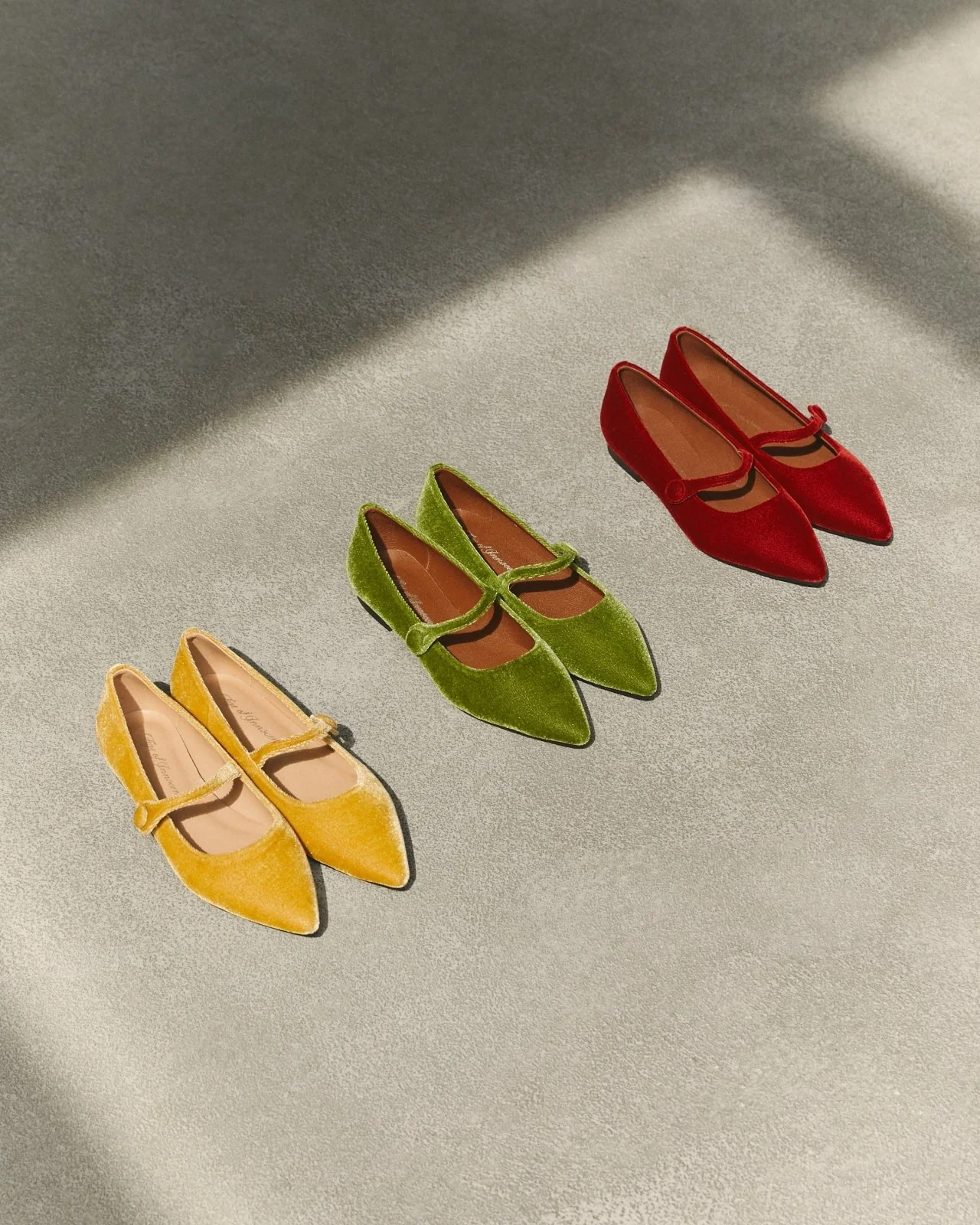 Thea Velvet Red Flats - Image 4