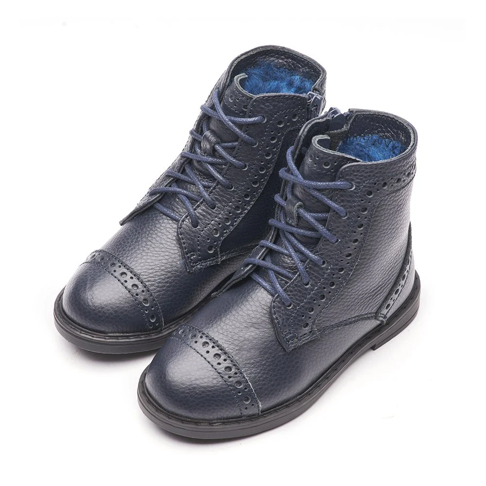 Thomas Winter Navy Boots - Image 2