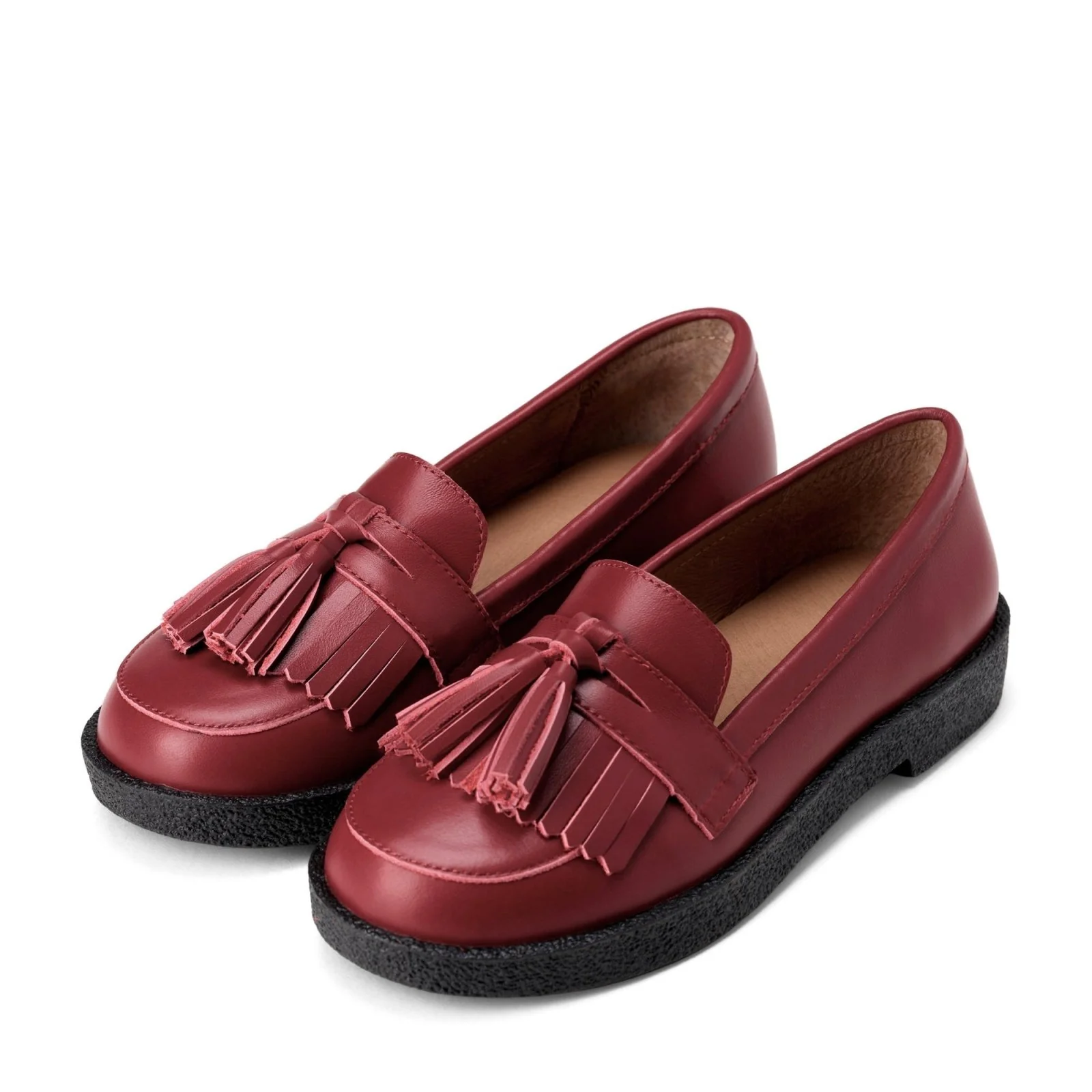 Vita Leather Burgundy Loafers - Image 2