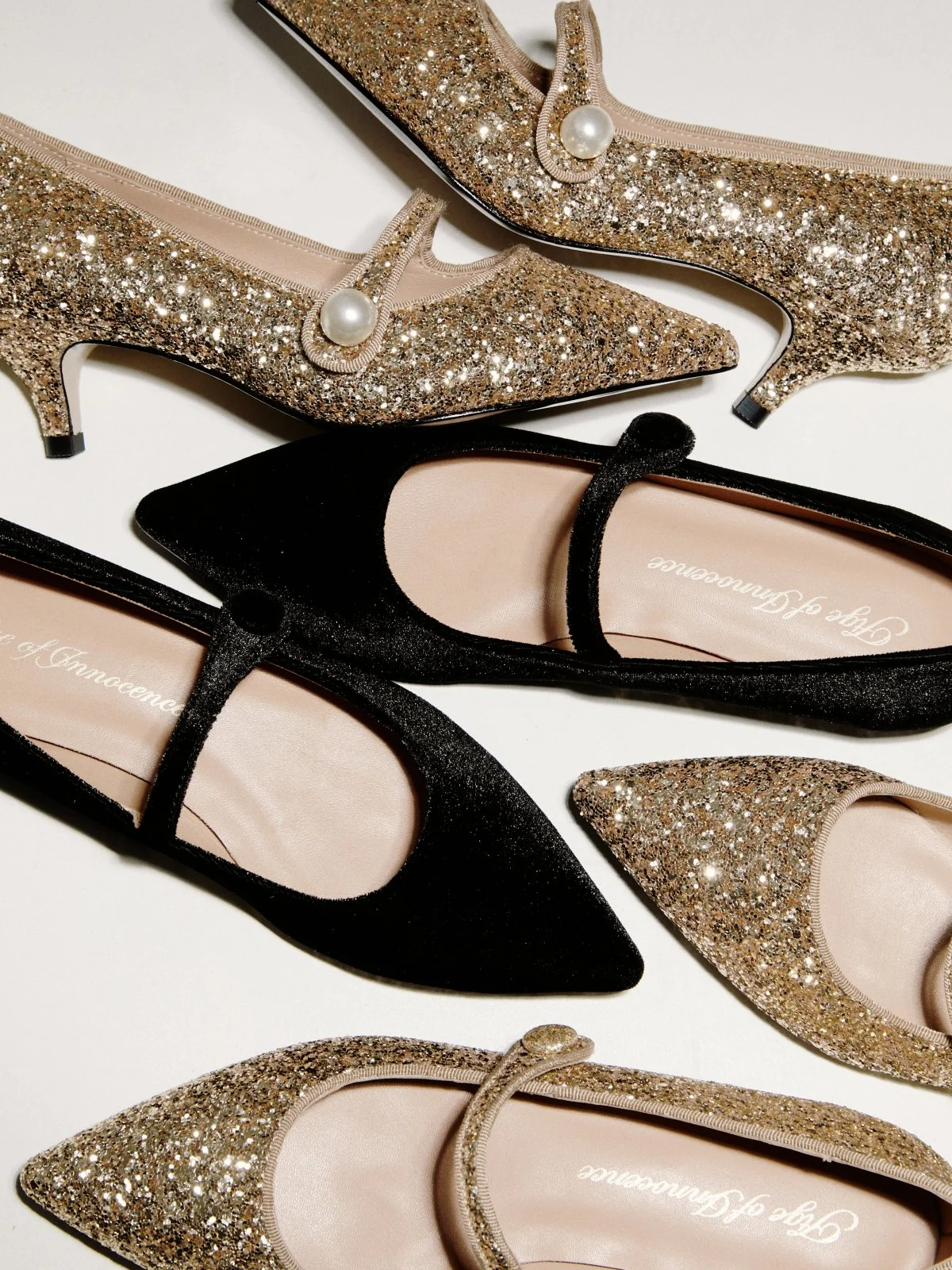 Yvonne Glitter Gold Shoes - Image 5