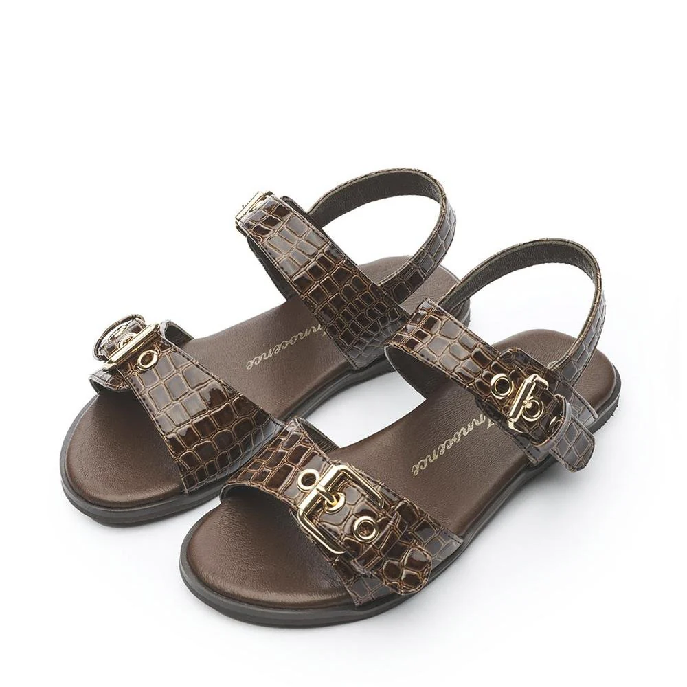 Zara Croco Brown Sandals - Image 2