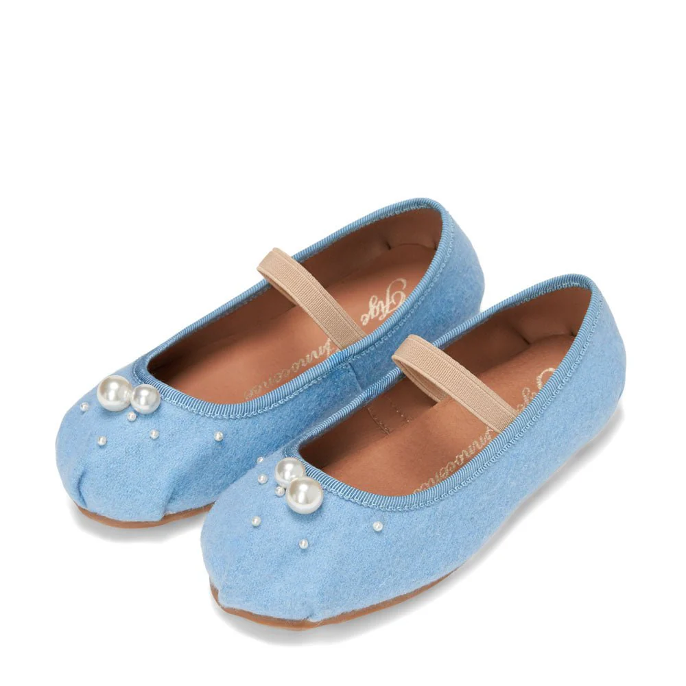 Zelda Wool Blue Flats - Image 2