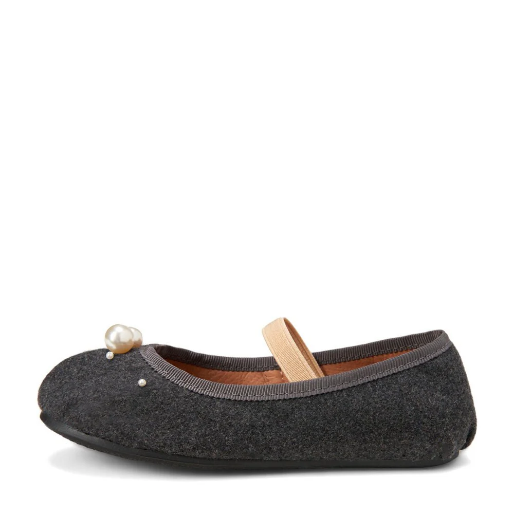 Zelda Wool Dark Grey Flats