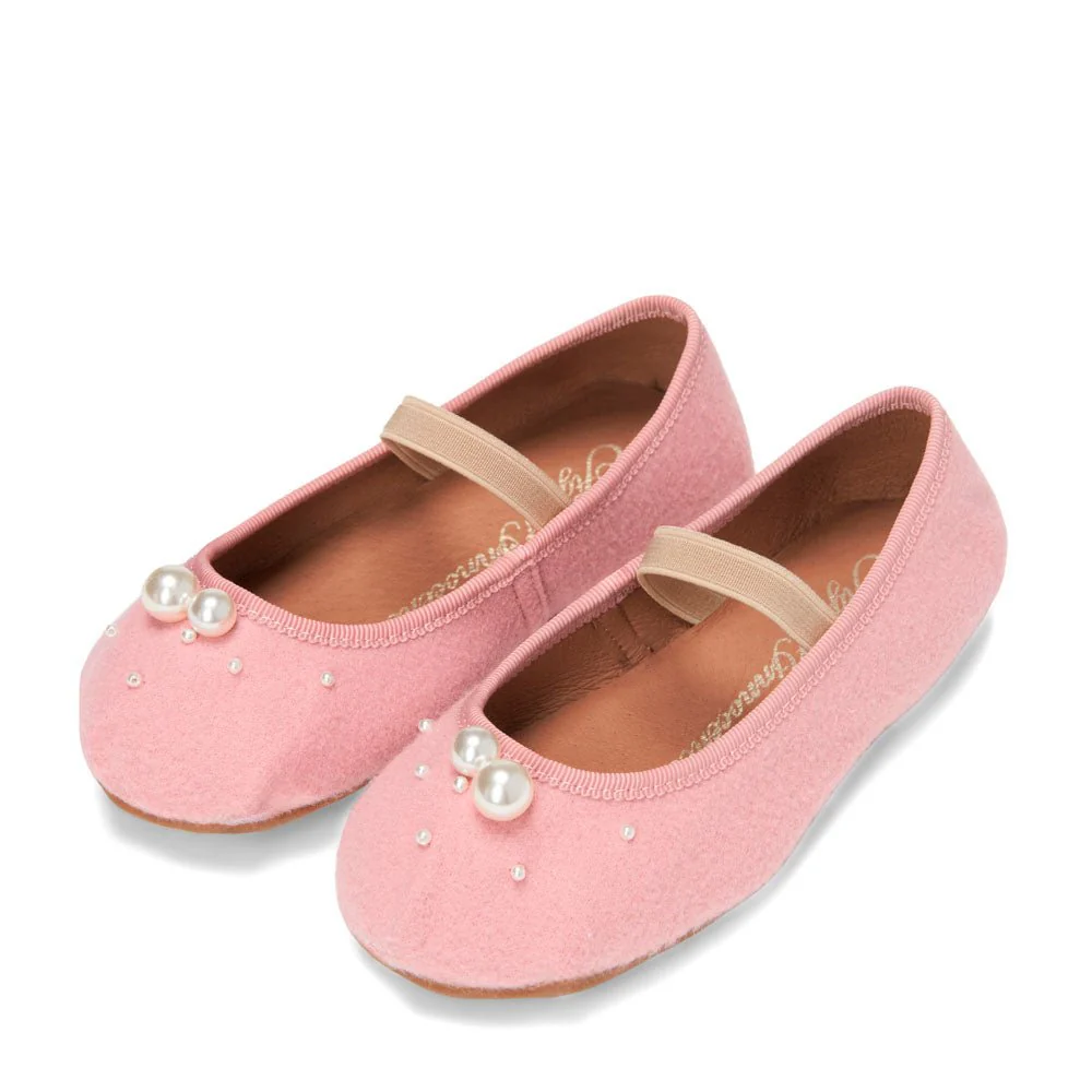 Zelda Wool Pink Flats - Image 2