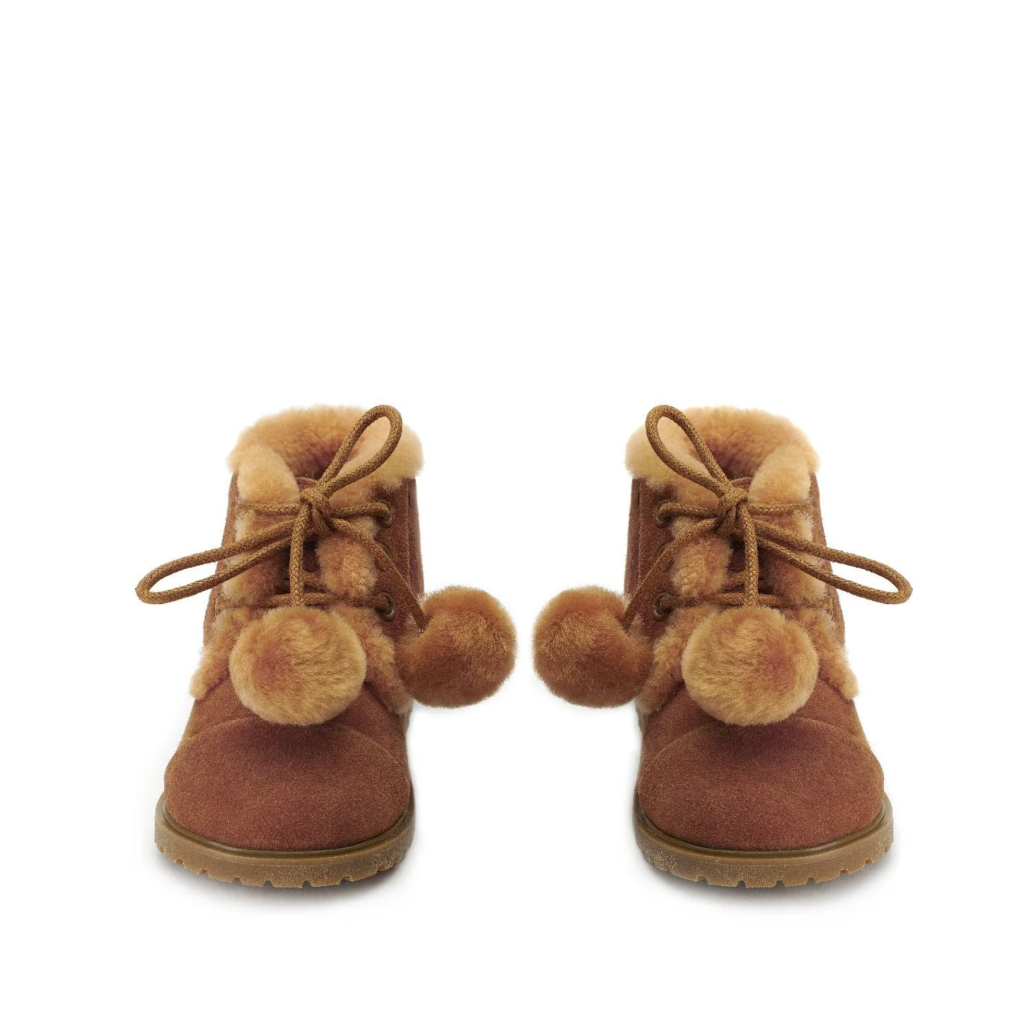 Zoey Pompon Brown Boots - Image 3