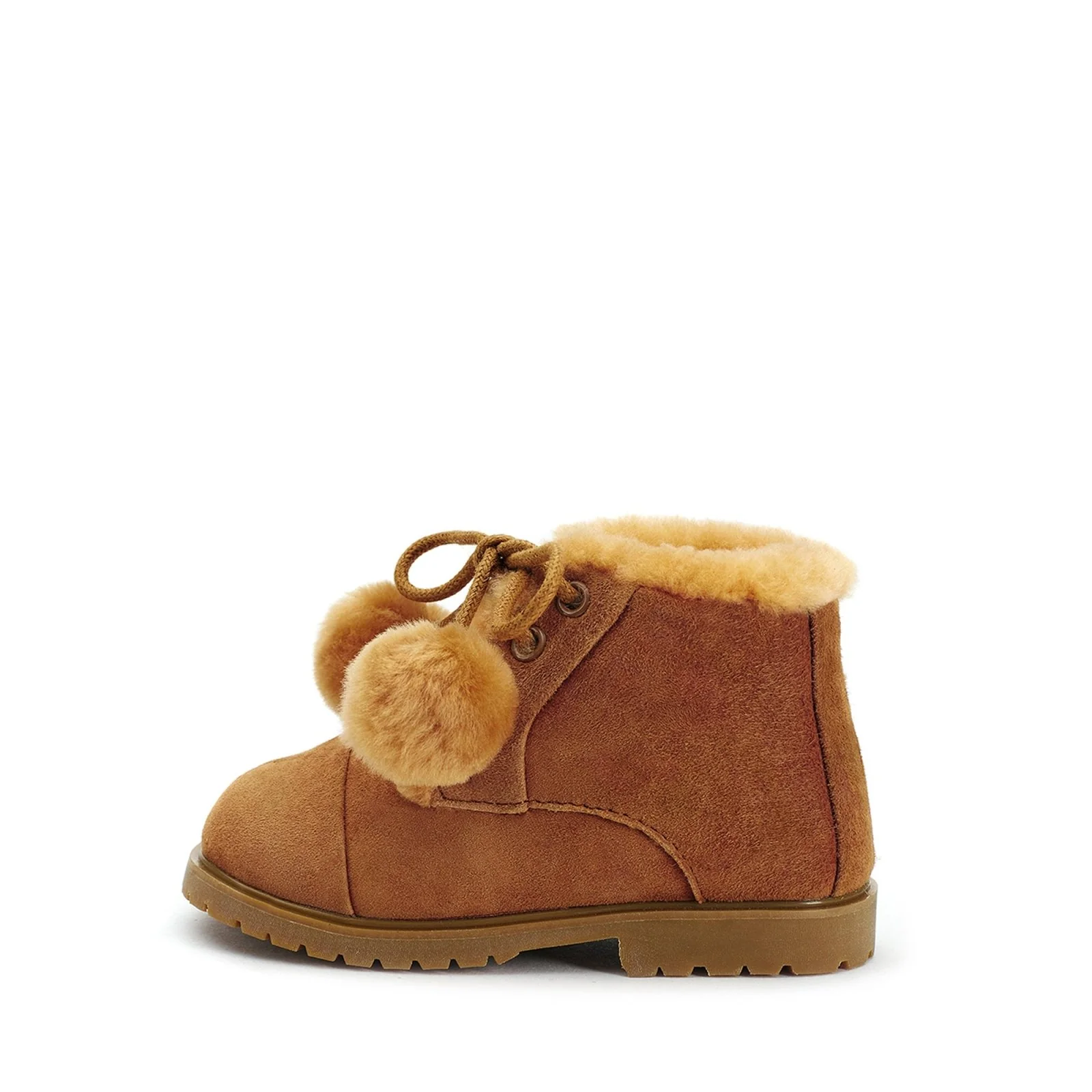 Zoey Pompon Camel Boots