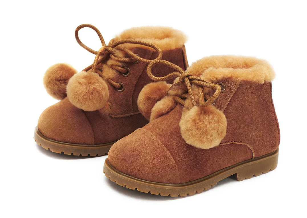 Zoey Pompon Camel Boots - Image 2