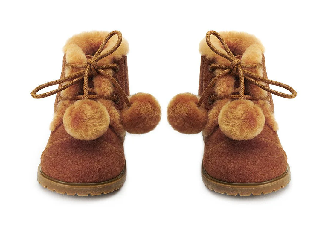 Zoey Pompon Camel Boots - Image 3